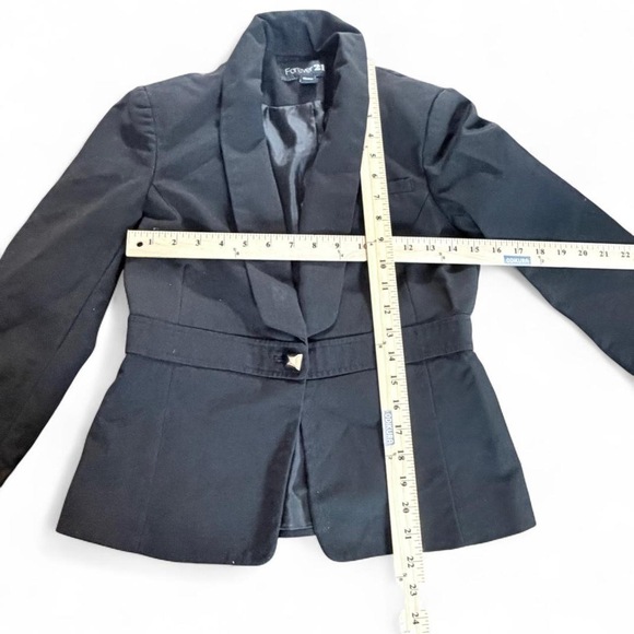 Forever 21 Black tailored blazer fitted jacket size small preppy work casual - Picture 7 of 9